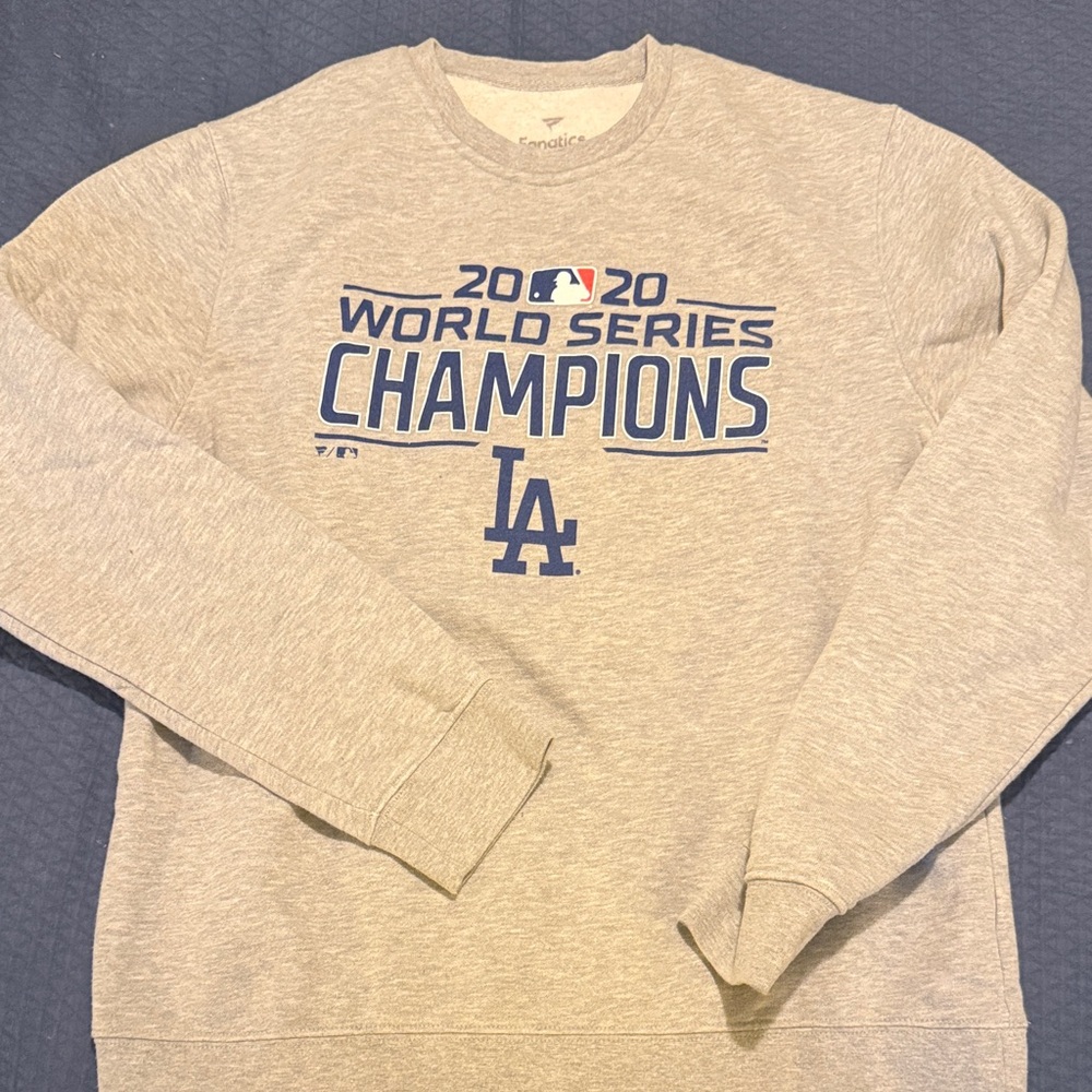 Fanatics Men's Gray 2020 World Series Champions Crewneck Sweater